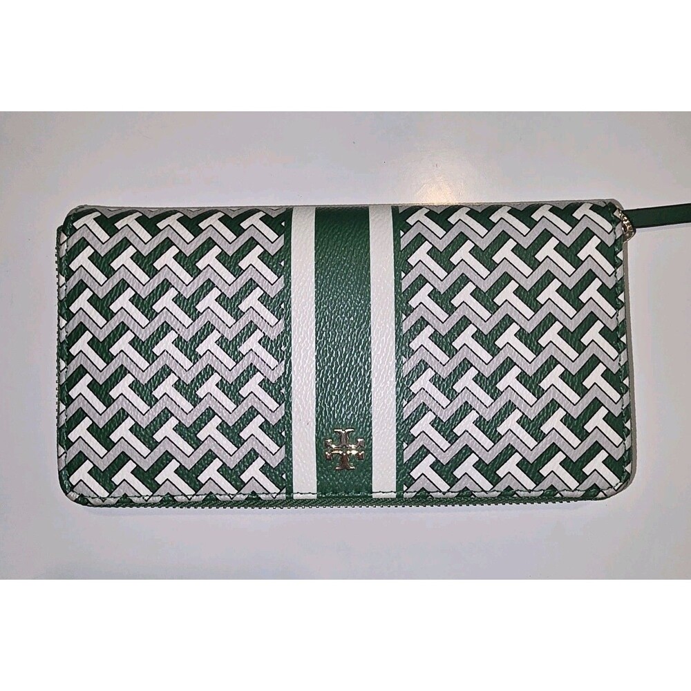 TORY BURCH Bifold Zippered Wallet Long Wallet Leather